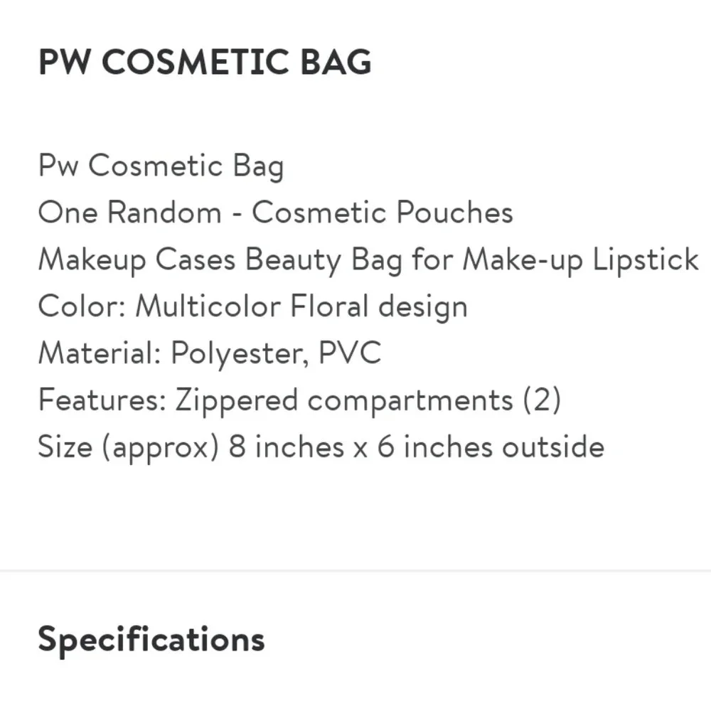 Pioneer Woman Sweet Rose Cosmetic Bag with 2 zippers